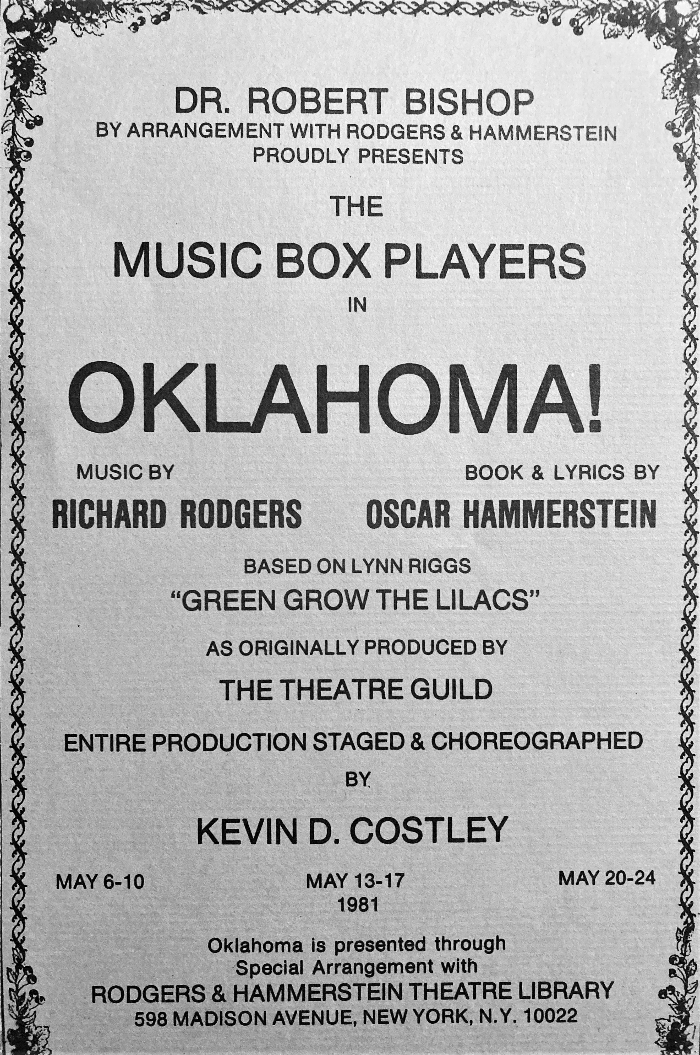 Oklahoma! 1981 Program Cover